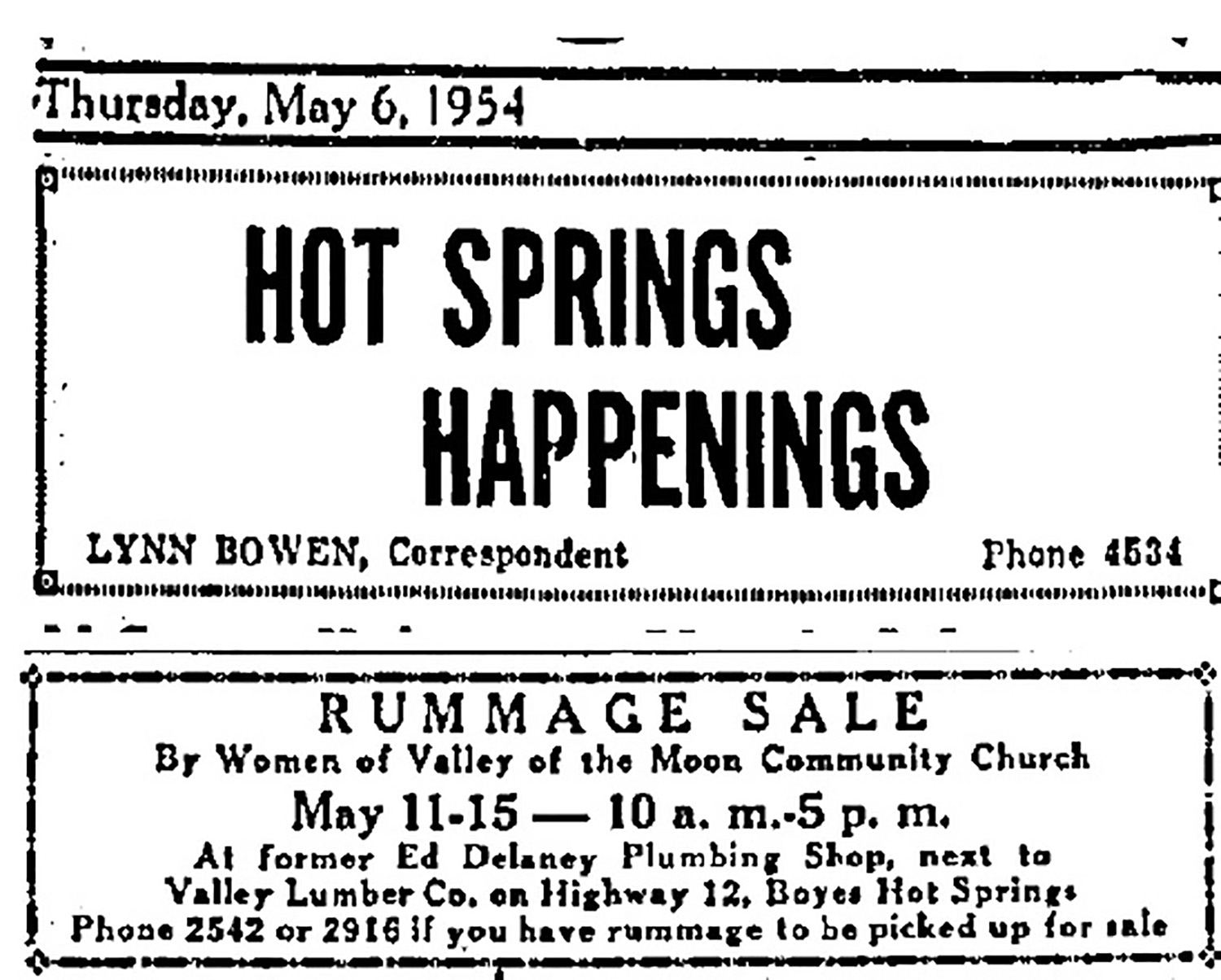 OliveGrove1954RummageSale